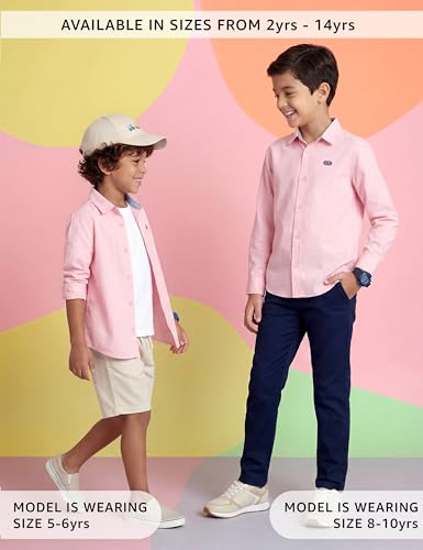 Image of Amazon Brand - Symbol Boys 100% Cotton Casual Shirt | Full Sleeves | Regular Fit | Age 2-14 Years