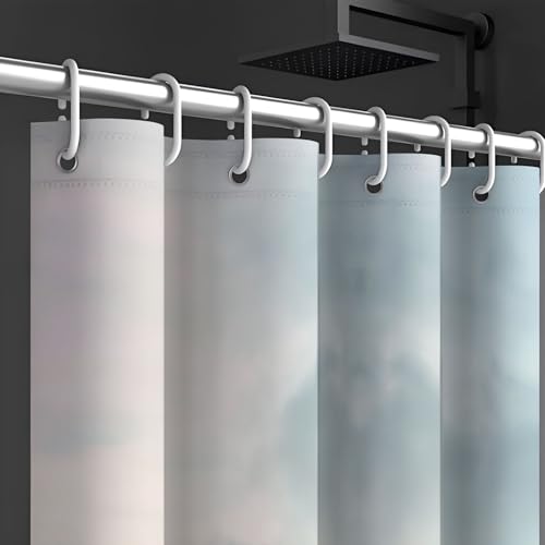 Rideau de douche polyester 240 x 200 cm rideau baignoire lavable avec crochets