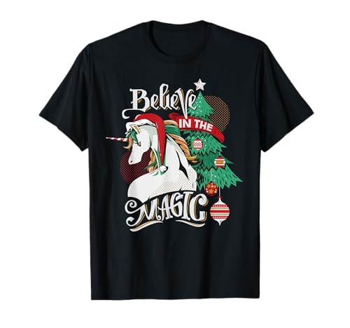 Image of Cool Christmas Unicorn Horse, Christmas New Year Presents T-Shirt