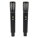 Hidyliu Microfono Wireless UHF Doppio di Microfono Dinamico Portatile per Karaoke, Feste, Canti, 2 unità, Elegante Design in Metallo (Nera)