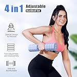 MERACH Dumbbell Set of 2, Adjustable Weight, Anti-slip Handle, Macaron Colors, Each 2.2/4.4/6.6/8.8 lbs, 4 in 1 Hand Weights for Women at Home - Image 2