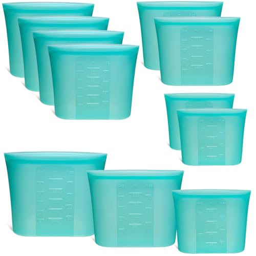 8-Pack Reusable Silicone Food Storage Bags