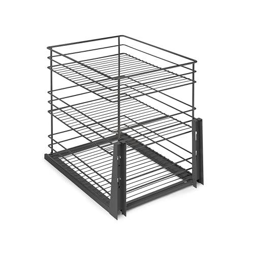 Emuca - Carrello Estraibile Titane Fissaggio Inferiore, Chiusura Softt, Per Moduli Di Cucina Di 400Mm, Acciaio, Grigio Antracite - 5