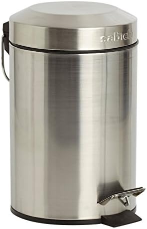 Sabichi Stainless Steel Bin - 5L Kitchen Bin - Removable Inner Bucket - Brushed Stainless Steel Bathroom Bin - Hanging Loop - Soft Close Pedal Bin