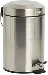Sabichi Stainless Steel Bin - 5L Kitchen Bin - Removable Inner Bucket - Brushed Stainless Steel Bathroom Bin - Hanging Loop - Soft Close Pedal Bin