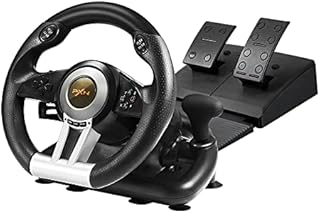 Racing Wheel, PXN V3II 180 Degree Car Race Driving Simulator Game Steering Wheel with Pedals for PC, PS4 ,PS3 , Nintendo Switch, Xbox One, Xbox Series X|S (Black)