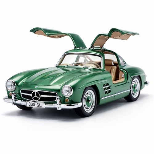 Image of Mercedes Benz 300 SL 1:24 Scale Die Cast Metal Car - Pull Back Classic Gullwing Coupe with Openable Doors & Hood, Lights & Sound, Collectible Showpiece for Kids 6+ & Car Enthusiasts