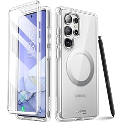 i-Blason Clear Case for Samsung Galaxy S25 Ultra Case MagSafe with Built-in Screen Protector [Support Wireless Charger] Full-Body Slim Fit Style Magnetic Phone Case for S25 Ultra, Clear