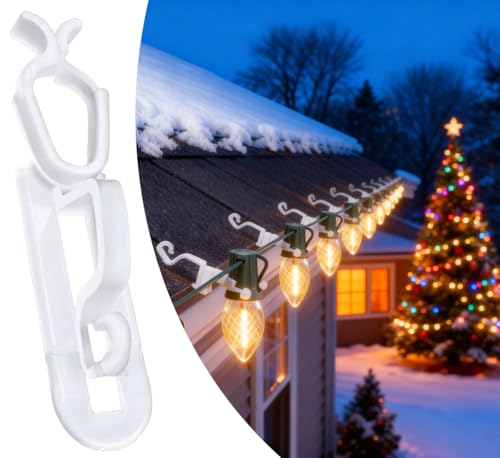 AUMAYCO Christmas Light Clips 60PCS Gutter Clips for Hanging Outdoor Lights, All in One Universal...