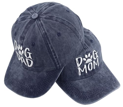 Image of Dog Mom Gifts for Women, Dog Dad Gifts for Men, Lover Matching Couple Hats Daddy Mama Husband Wife, Mothers Fathers Day Birthday from Daughter Son Navy