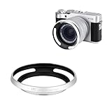 JJC Metalles Einschraub Gegenlichtblende Sonnenblende für Fujifilm XC 15‑45mm F3.5‑5.6 OIS PZ, Reduziert Blendenflecken & Geisterbilder, Schützt das Objektiv vor Kratzern & Stößen, Silber