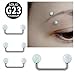 Niaspi White Opal Staple Surface Piercing Barbell G23 Titanium 8-14mm Surface Barbell Internally Threaded Surface Piercing Jewelry (10mm)