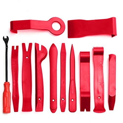 Emily Universal Panel Removal Open Pry Tools Kit 12pcs Car Dash Door Radio Trim Set Red M