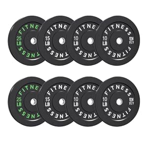 HULKFIT 2-Inch Olympic Rubber Weight Plates Sets, Bumper Plates Set for Strength Training, 120LB Set, Colored