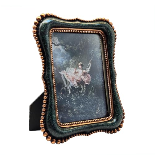 YULINK Vintage-Bilderrahmen, 10,2 x 15,2 cm, antikes schwarzgrünes verziertes Bilderrahmen, für Tischplatte und Wanddekoration… – Ansicht 6