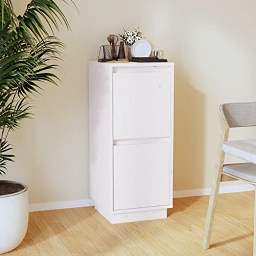 Vidaxl Solid Wood Pine Sideboard Wooden Bedroom Side Storage Door Cabinet Shelf Sideboard Cupboard Living Room Furniture With Door White #TOP1