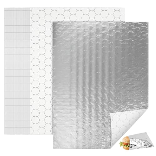 EcoDispose Pre-Cut Insulated Foil Sandwich Wrap Sheets for Hot Food Grease-Resistant 10 x 14 Inches 500 PCS