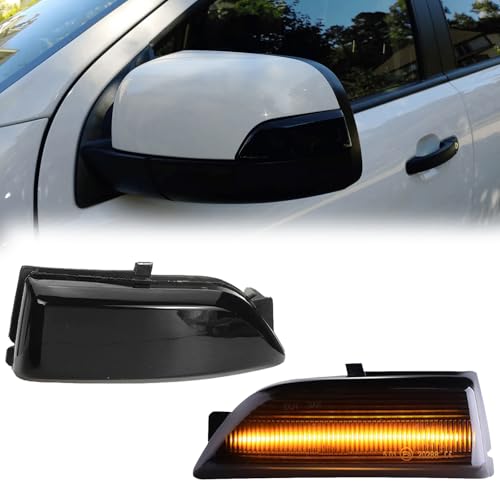 Sequential Amber LED Side Wing Rearview Mirror Indicator Lights Turn Signal Marker Lamp Compatible with Ford Ranger T6 Raptor Wildtrad 2012-2019 and Everest 2015-2019 Towing Mirror Blinker