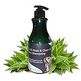 Champú para perros Anti pulgas Anti picazón Champú natural suave Anti hongos Respetos Piel sensible Elimina el olor Ácaros del polvo Pulgas y garrapatas Botella de formato económico 450ml