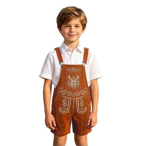 Pantalon en jean ajustable garçon avec bretelles confortables Oktoberfest