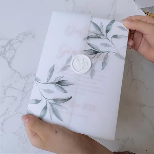 Papier vélin vert 5x7 pour invitation mariage et faire-part (50 feuilles)
