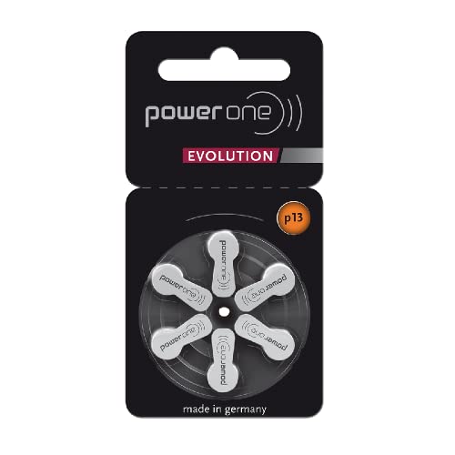 Power One Evolution Size 13 Hearing Aid Batteries, 60 p13 Batteries. Local Battery Keychain Battery Holder Included
