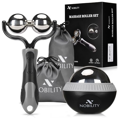 Nobility Massage Ball Roller Ice Cold and Hot for Deep Tissue and Sore Muscle Relief of Stiffness and Stress Body Neck Back Foot Plantar Double Grey