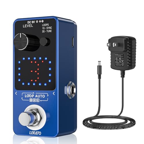Image of LEKATO Guitar Looper Pedal,Guitar Looper with 9V 0.6A Looper Pedal Power Supply Adapter, Effect Loop Pedal with SYNC & Tuner Function Looper Pedal for Electric Guitar 3 Loops 18 Minutes Record Time