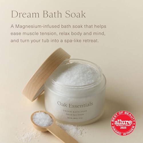 Oak Essentials Dream Bath Soak | Magnesium & European Sea Salt with Lavender, Chamomile & Geranium | Soothing, Restorative Bath Salts, 10 Oz - Image 3