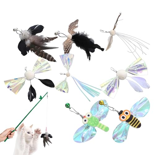 Accesorios de varita de gato – Accesorio de juguete de varita de felpa para mascotas | Recambio de juguete multifuncional para mascotas, bonito accesorio de juguete para jugar a relajarse