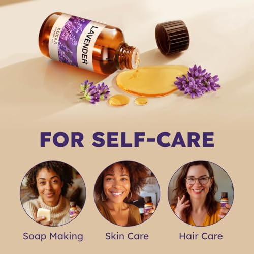 Image of 100% Pure Lavender Oil - 0.34 Fl Oz Lavender Essential Oil for Hair, Skin, Diffuser, Aromatherapy & DIY Soap Making Scent