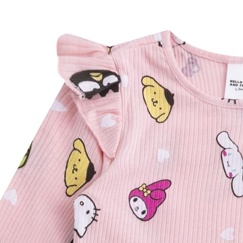 Image of Hello Kitty Girls Long Sleeve Shirt T-shirt and Pants 4 Piece Set Big Kids