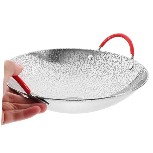 Wok de acero inoxidable con doble asa para cocina miniatura 5