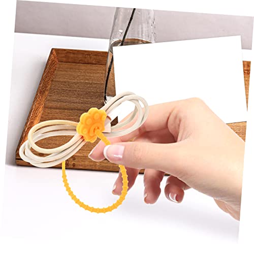 20 unidades de ataduras de silicona para organización de cables, sujetador multipropósito bajo escritorio miniatura 3