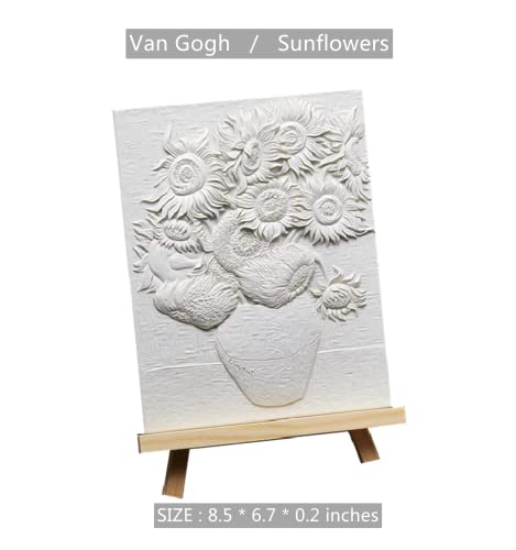 Ready To Paint Ceramics,Paint By Numbers For Adults Beginner & Kids, 3D Diy Colour Kids Art,Epoxy Resin Not Canvas, Vincent Van Gogh Sunflowers(Gift Box, 8.5" * 6.7") #TOP1
