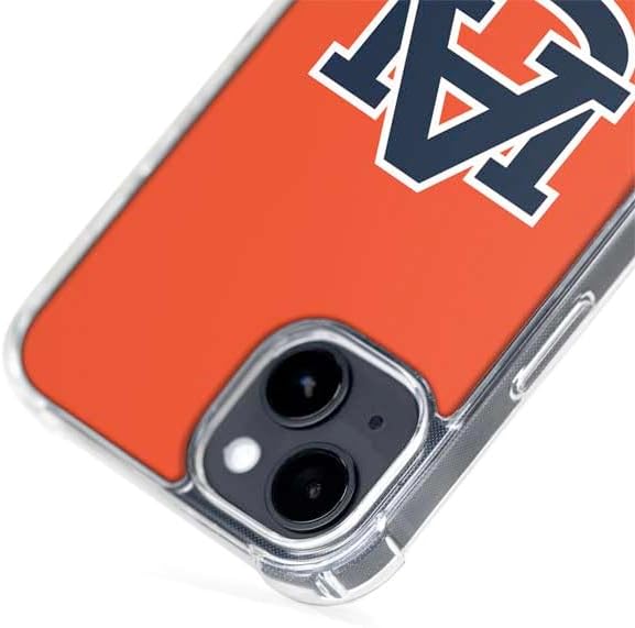Skinit Phone Case Compatible with MagSafe iPhone 15 Plus - Officially Licensed Auburn University Logo Orange Design