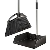 Yangbaga Besen und Schaufel Set, Länge verstellbar, Aufrechtes Kehrset Besen und Kehrschaufel Set für Haushaltsreinigung, Büro