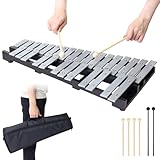 Japard 30 Note Glockenspiel Xylophone Bell Kit, Percussion Instrument with 4 Mallets, Carrying Bag, Professional Glockenspiel Percussion Instrument for Adults and Students