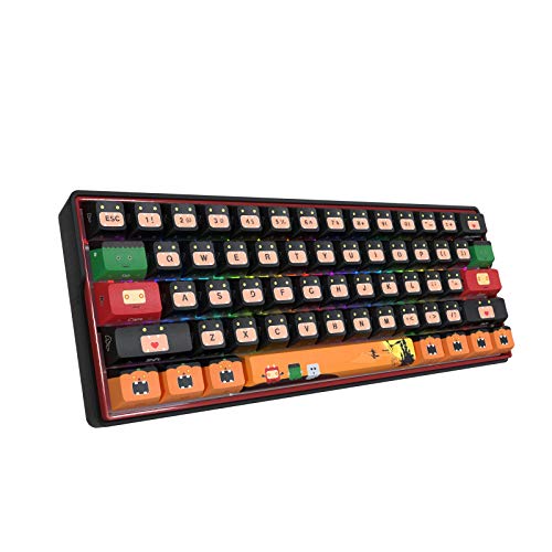 KEMOVE Ghost Theme Wireless 60% Mechanical Gaming Keyboard, Bluetooth 5.1 Hot Swappable Keyboard RGB Backlit PBT Keycaps Full Keys Programmable, Limited Edition (Gateron Brown Switch) KEMOVE Ghost Theme Wireless 60% Mechanical Gaming Keyboard, Bluetooth 5.1 Hot Swappable Keyboard RGB Backlit PBT Keycaps Full Keys Programmable, Limited Edition (Gateron Brown Switch)