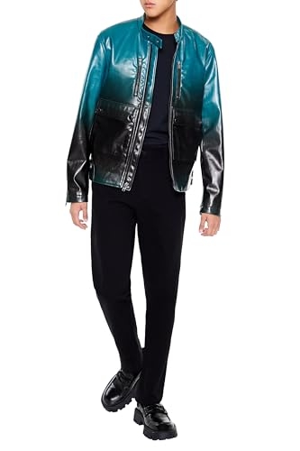 Forever 21 Men's Gradient Cargo Moto Jacket2