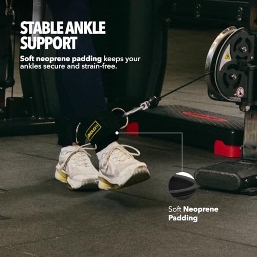 Image of Boldfit Ankle Straps For Gym With Metal D-rings Premium Unisex Ankle Strap For Cable Machine Exercise Padded Ankles Bands For Leg Extensions, Ankles Gym Accessories For Men Workout 1 Pair Pro Strap