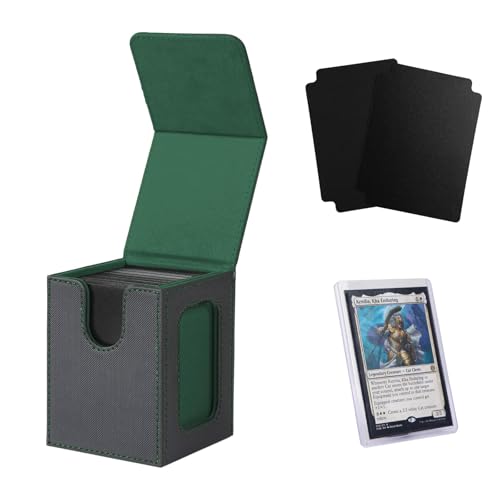 Venssu MTG Deck Box with Commander Display, Fits TCG Cards (Black＆Green) by Venssu - Used condition - US$12.76