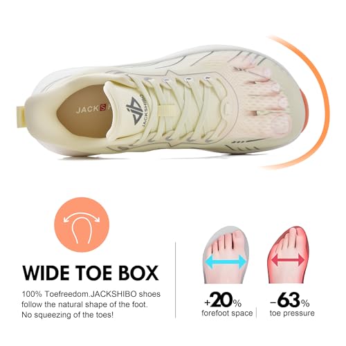 Image of JACKSHIBO Wide Toe Box Shoes Men Arch Support Slip On Zero Drop Sneakers | Slip in, Orthopedic Plantar Fasciitis, Running Walking Athletic, Tennis Workout Gym, Hands Free, Width, Thick Cushion Sole