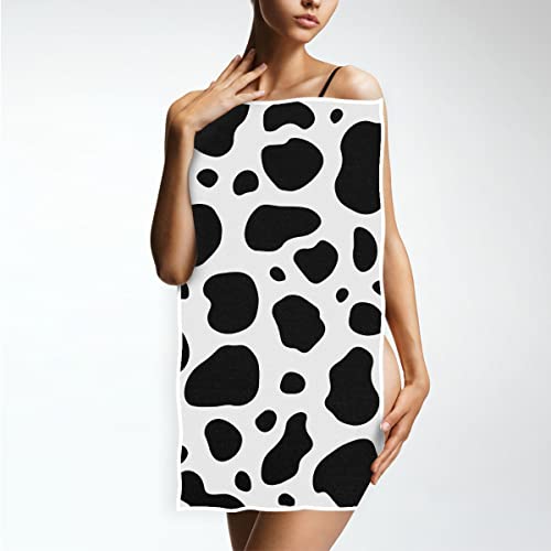 Zoeo Hand Towel Sets Cow White Black Print Buffalo Dish Towels Cotton Face Towel Bath Decor Set For Girls 30X15 Inch Gym Yoga Beach Towels #TOP3