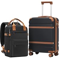 SAVE YOUR EXTRA CHARGES: The cabin suitcase measuring 55X40X20 cm perfectly meets the carry on luggage standards of EasyJet and other airlines，which can be carried in the cabin without additional baggage fees. Perfect Sized for Cabin Backpack: Measur...