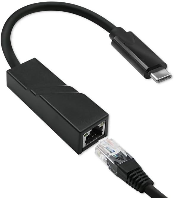 Ethernet cable being connected to the Qoltec adapter