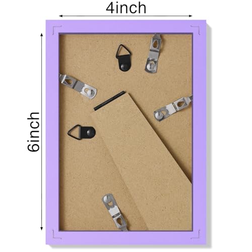 Vittanly 4x6 Picture Frame Set of 3 for Wall & Tabletop Display, Purple by Vittanly - Used condition - Image 7