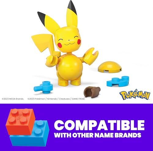 image for Mega Brands MEGA Pokémon Building Toys Set Pikachu & Zubat with 40 Pi