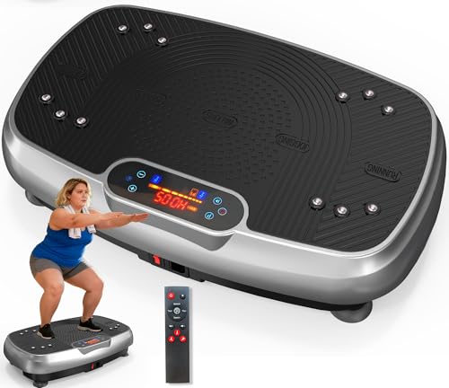Piastra vibrante, piastra vibrante migliorata con doppi motori per dimagrire, allenamento completo del corpo, costruzione muscolare, supporto vibrante Shake Board, 450 LBS, piastra vibrante per