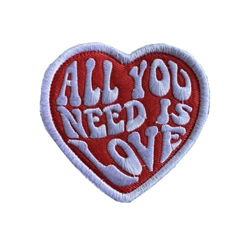 All You Need is Love Patch - Funny Embroidered Heart Emblem Applique Meme Morale Patch with Hook and Loop Fastener for Tactical Backpacks Jeans Hats Jackets Clothing Bags Military Gear Repair